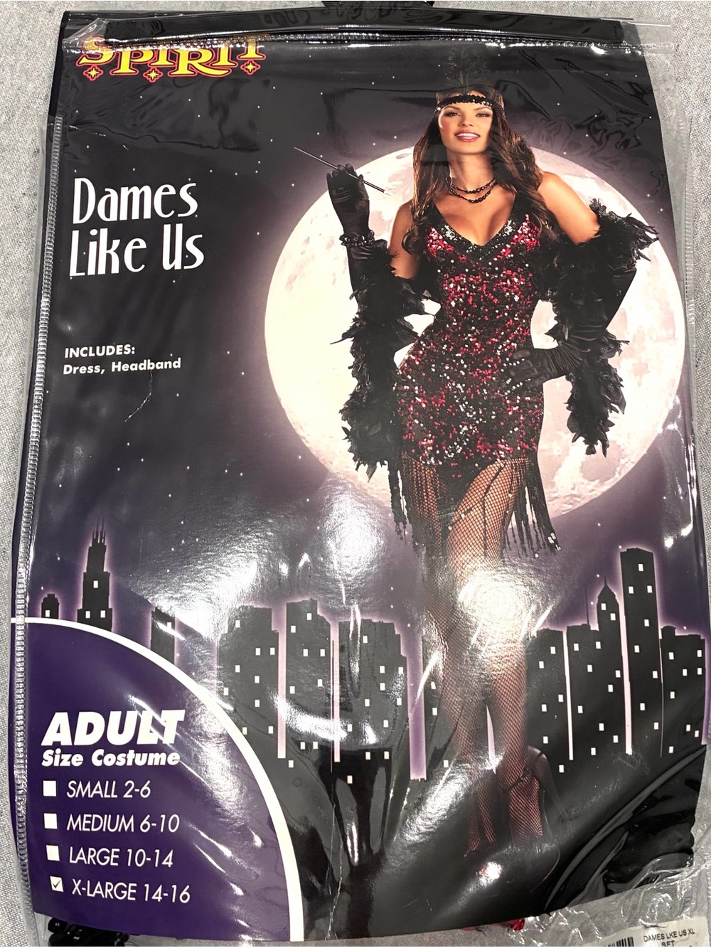 Spirit Dames Like Us Sequin Flapper Costume - Black & Red